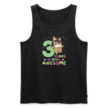 Horse for 3rd birthday children three years old - Men's Premium Organic Tank Top - black - Front - Michal (187cm)