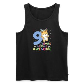 Griaffe pour les enfants de 9e anniversaire de neuf ans - Débardeur bio Premium Homme - noir - Devant - Michal (187cm)