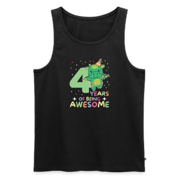 Drache zum 4. Geburtstag Kinder vier Jahre alt - Männer Premium Bio Tank Top - Schwarz - Vorne - Michal (187cm)
