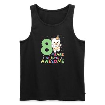Alpaga pour les enfants de 8 ans de huit ans - Débardeur bio Premium Homme - noir - Devant - Michal (187cm)