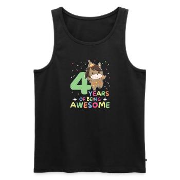 Pferd zum 4. Geburtstag Kinder vier Jahre alt - Männer Premium Bio Tank Top - Schwarz - Vorne - AI Model Male 178 light (178cm)