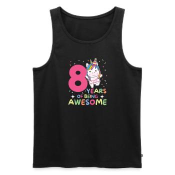 Unicorn for 8th birthday children eight years old - Men's Premium Organic Tank Top - black - Front - Michal (187cm)