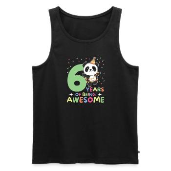 Panda for 6th birthday children six years old - Men's Premium Organic Tank Top - black - Front - Michal (187cm)