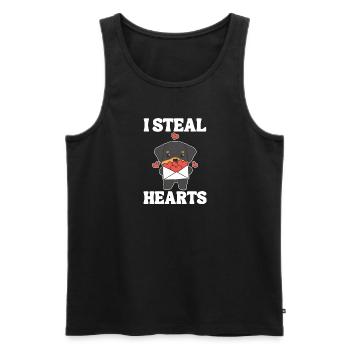 Rottweiler zum Valentinstag ich stehle Herzen - Männer Premium Bio Tank Top - Schwarz - Vorne - Michal (187cm)