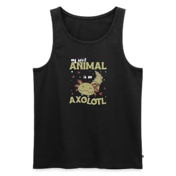 Mon animal spirituel est un axolotl doux axolotl - Débardeur bio Premium Homme - noir - Devant - Michal (187cm)