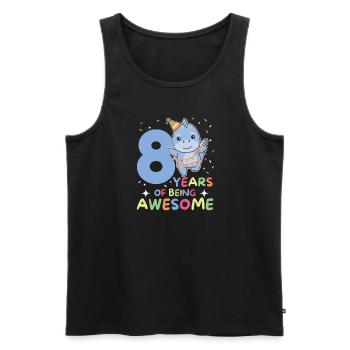 Dino pour les enfants de 8 ans de huit ans - Débardeur bio Premium Homme - noir - Devant - Michal (187cm)