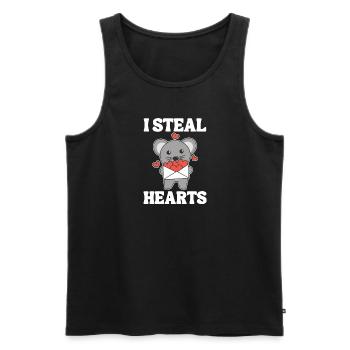 Maus zum Valentinstag ich stehle Herzen - Männer Premium Bio Tank Top - Schwarz - Vorne - Michal (187cm)