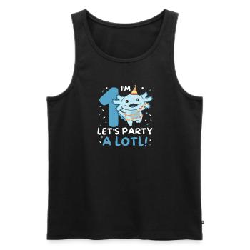 1st birthday axolotl one year old sweet axolotls - Men's Premium Organic Tank Top - black - Front - Michal (187cm)