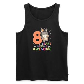 Âne pour les enfants de 8 ans de huit ans - Débardeur bio Premium Homme - noir - Devant - Michal (187cm)