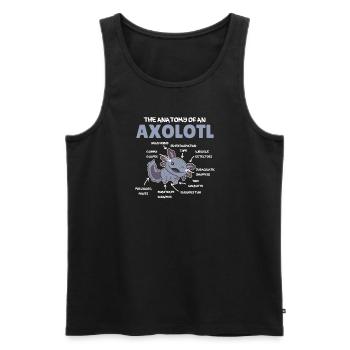 Axolotl Explication Anatomie d’un Axolotl - Débardeur bio Premium Homme - noir - Devant - Michal (187cm)