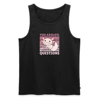 Axolotl lover cute animals children axolotl - Men's Premium Organic Tank Top - black - Front - Michal (187cm)