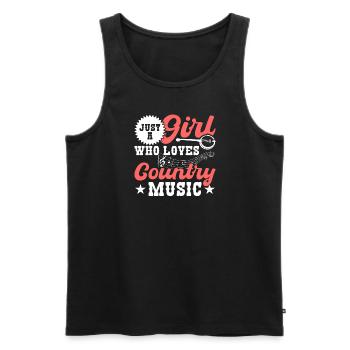 Just a girl who loves country music - Men's Premium Organic Tank Top - black - Front - Michal (187cm)