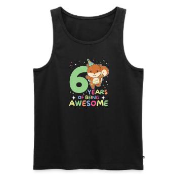 Squirrel for 6th birthday Children six years - Men's Premium Organic Tank Top - black - Front - AI Model Male 178 light (178cm)