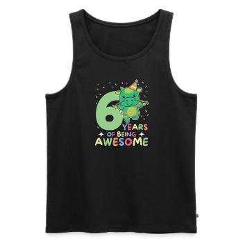 Dragon for 6th birthday children six years old - Men's Premium Organic Tank Top - black - Front - AI Model Male 178 light (178cm)