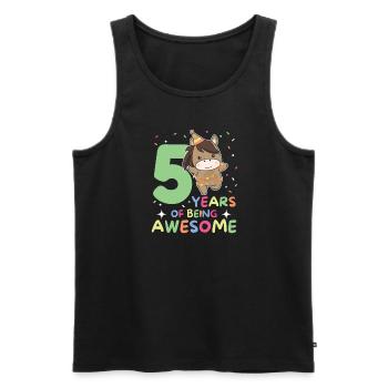 Horse for 5th birthday Children five years old - Men's Premium Organic Tank Top - black - Front - Michal (187cm)