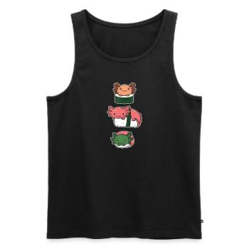 Sushi Axolotls kawaii Sushi Axolotl - Männer Premium Bio Tank Top - Schwarz - Vorne - AI Model Male 178 light (178cm)
