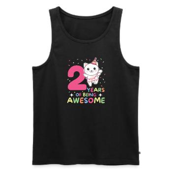 Chat pour les enfants de 2e anniversaire de deux ans - Débardeur bio Premium Homme - noir - Devant - Michal (187cm)