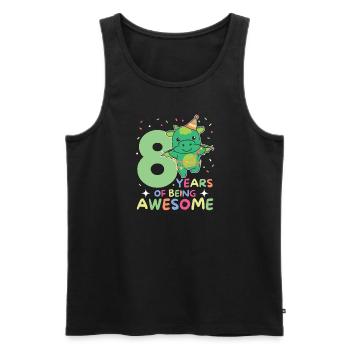 Drache zum 8. Geburtstag Kinder acht Jahre alt - Männer Premium Bio Tank Top - Schwarz - Vorne - Michal (187cm)