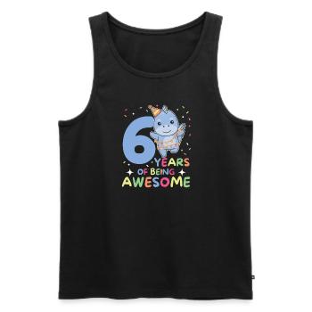 Dino zum 6. Geburtstag Kinder sechs Jahre alt - Männer Premium Bio Tank Top - Schwarz - Vorne - Michal (187cm)