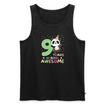 Panda for 9th birthday children nine years old - Men's Premium Organic Tank Top - black - Front - Michal (187cm)