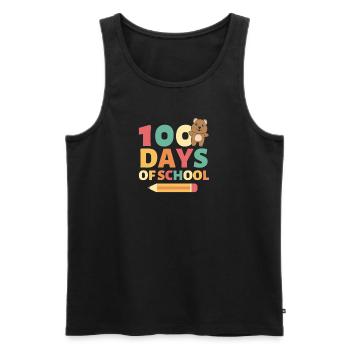 100 days of school Quokka 100 Days - Männer Premium Bio Tank Top - Schwarz - Vorne - AI Model Male 178 light (178cm)