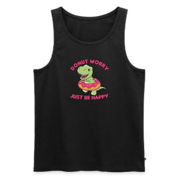 Süßer Dino T-Rex lustige Tiere in Donut Wortspiel - Männer Premium Bio Tank Top - Schwarz - Vorne - Michal (187cm)