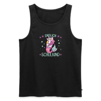 Mermaid Unicorn School School School Child - Men's Premium Organic Tank Top - black - Front - AI Model Male 178 light (178cm)