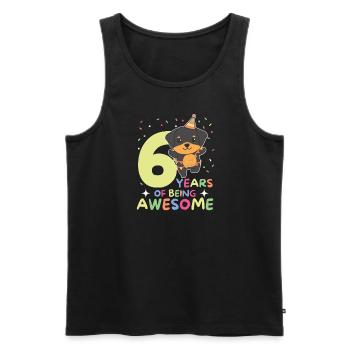 Rottweiler for 6th birthday children six years - Men's Premium Organic Tank Top - black - Front - AI Model Male 178 light (178cm)