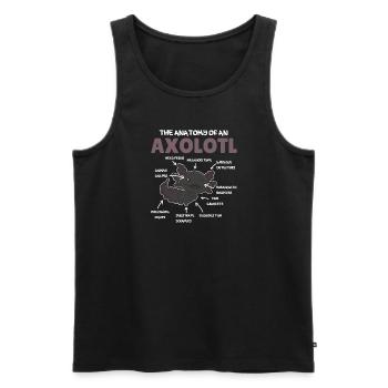 Axolotl Explication Anatomie d’un Axolotl - Débardeur bio Premium Homme - noir - Devant - Michal (187cm)