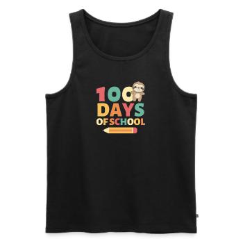 100 days of school Faultier 100 Days - Männer Premium Bio Tank Top - Schwarz - Vorne - AI Model Male 178 light (178cm)