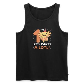 1st birthday axolotl one year old sweet axolotls - Men's Premium Organic Tank Top - black - Front - Michal (187cm)