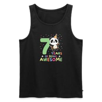 Panda for 7th birthday children seven years old - Men's Premium Organic Tank Top - black - Front - Michal (187cm)