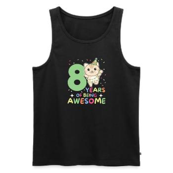 8th birthday cat Children eight years old - Men's Premium Organic Tank Top - black - Front - Michal (187cm)