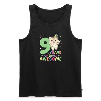 Chat pour les enfants de 9e anniversaire de neuf ans - Débardeur bio Premium Homme - noir - Devant - Michal (187cm)