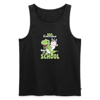 100 rawrsome days of school Unicorn Trex 100 Days - Men's Premium Organic Tank Top - black - Front - Michal (187cm)