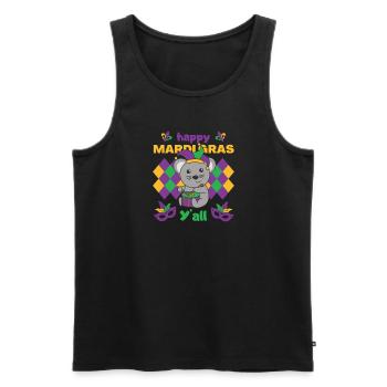 Fasching Maus mit Trommel Faschings Kostüm - Männer Premium Bio Tank Top - Schwarz - Vorne - AI Model Male 178 light (178cm)