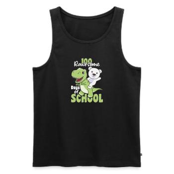 100 rawrsome days of school Polar Bear Trex 100 Days - Men's Premium Organic Tank Top - black - Front - Michal (187cm)