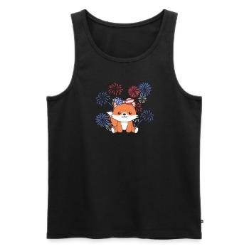 4 juillet American Fox for Kids USA Fox - Débardeur bio Premium Homme - noir - Devant - AI Model Male 178 light (178cm)