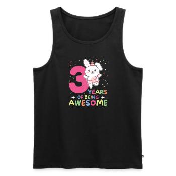 Lapin pour les enfants de 3ème anniversaire de trois ans - Débardeur bio Premium Homme - noir - Devant - Michal (187cm)