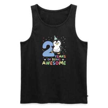 Pinguin zum 2. Geburtstag Kinder zwei Jahre alt - Männer Premium Bio Tank Top - Schwarz - Vorne - AI Model Male 178 light (178cm)