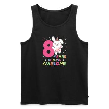 Hase zum 8. Geburtstag Kinder acht Jahre alt - Männer Premium Bio Tank Top - Schwarz - Vorne - Michal (187cm)