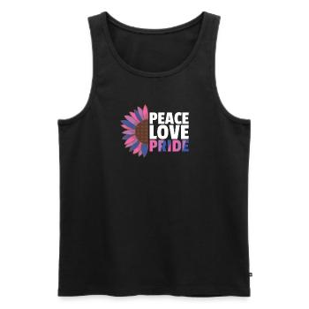Rainbow Bi Flag Pride Tournesol LGBTQ - Débardeur bio Premium Homme - noir - Devant - AI Model Male 178 light (178cm)