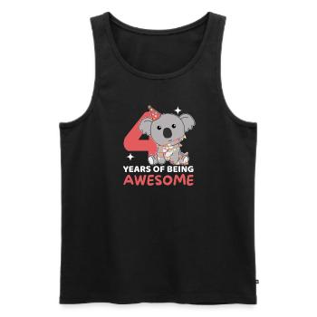 Koala for 4th birthday Children four years old - Men's Premium Organic Tank Top - black - Front - Michal (187cm)