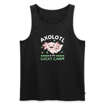 Axolotl est ma voiture chanceuse Kleeblatt St Patricks Day - Débardeur bio Premium Homme - noir - Devant - Michal (187cm)