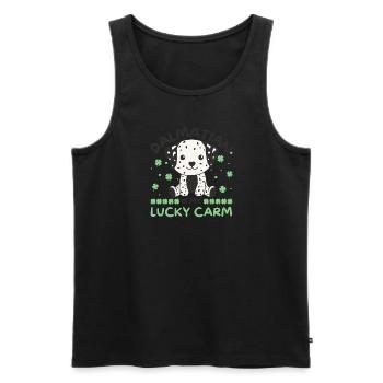 Dalmatian is my lucky carm Clover St Patricks - Men's Premium Organic Tank Top - black - Front - Michal (187cm)