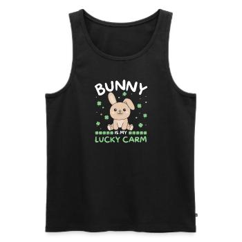 Rabbit is my lucky carm Clover St Patrick's Day - Men's Premium Organic Tank Top - black - Front - Michal (187cm)