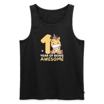 Giraffe for 1st birthday for children one year old - Men's Premium Organic Tank Top - black - Front - AI Model Male 178 light (178cm)