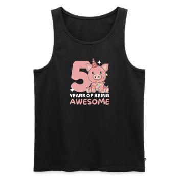 Cochon pour les 5 ans Enfants de cinq ans - Débardeur bio Premium Homme - noir - Devant - Michal (187cm)