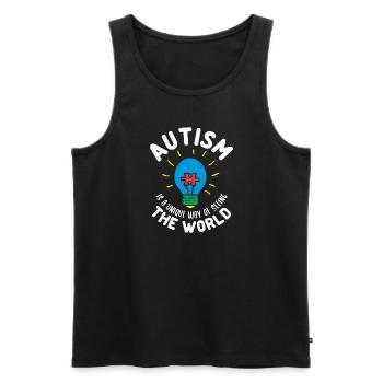 autism awareness unique way of seeing the world - Männer Premium Bio Tank Top - Schwarz - Vorne - AI Model Male 178 light (178cm)