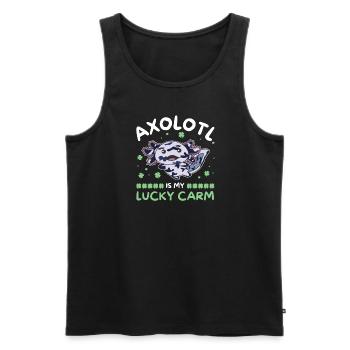 Axolotl est ma voiture chanceuse Kleeblatt St Patricks Day - Débardeur bio Premium Homme - noir - Devant - Michal (187cm)